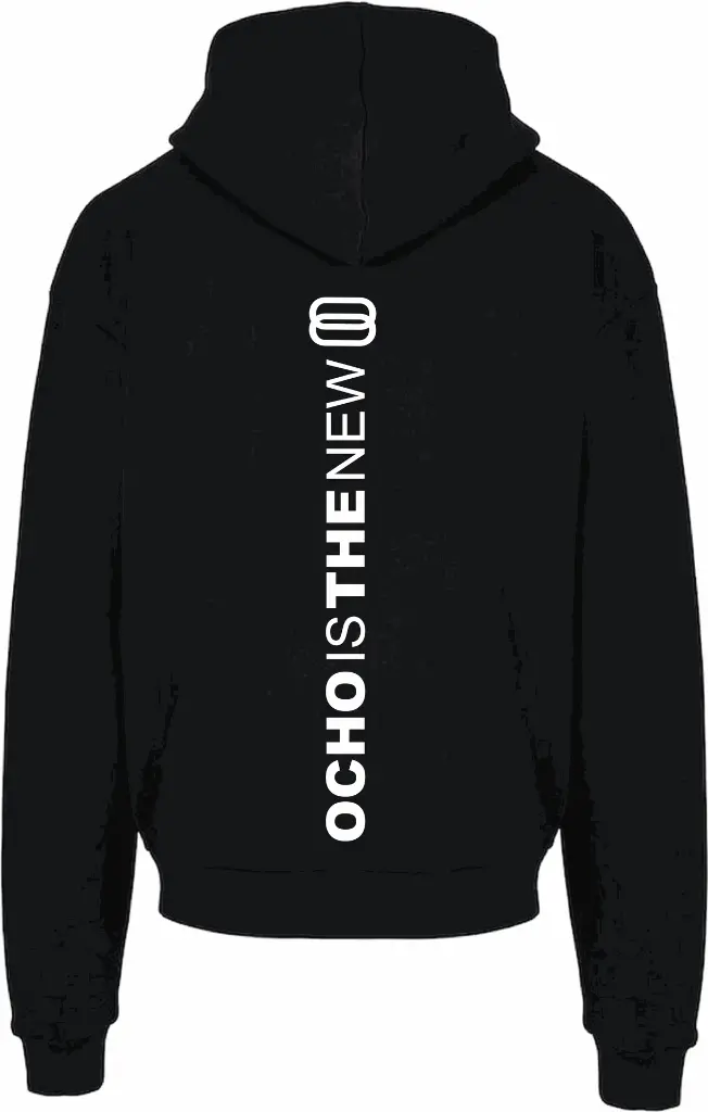 Hoodie zwart - kids - achterkant bedrukt.webp