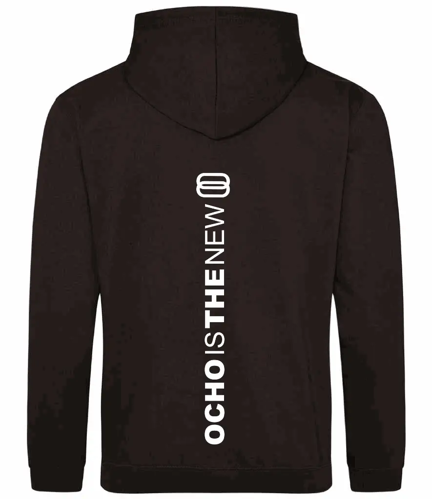 Hoodie zwart - volwassenen - achterkant bedrukt.webp