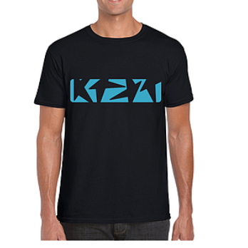 T-shirt - K!dans - Kids - Zwart met 4 K mat blauw