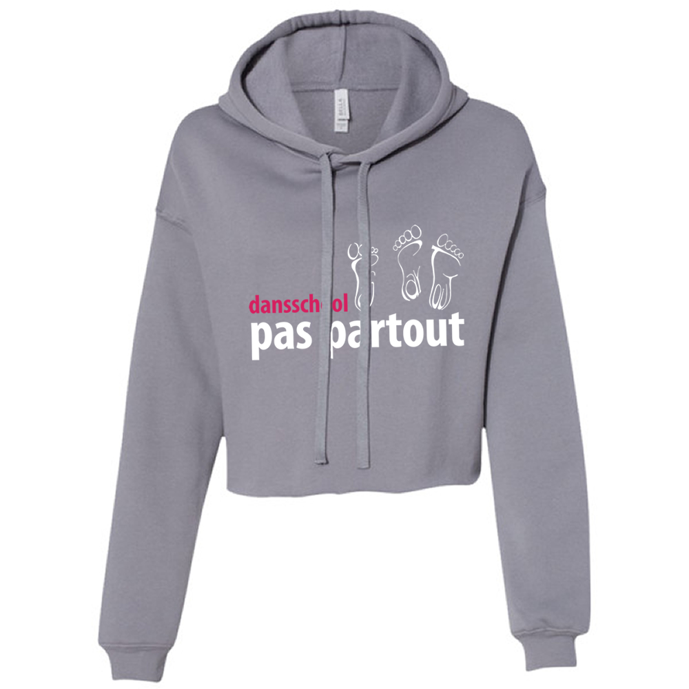 Cropped Hoodie - Pas Partout - Dames - Lichtgrijs