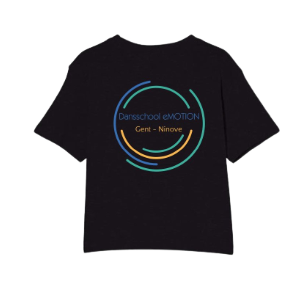 Cropped T'shirt - eMotion - Kids - Zwart