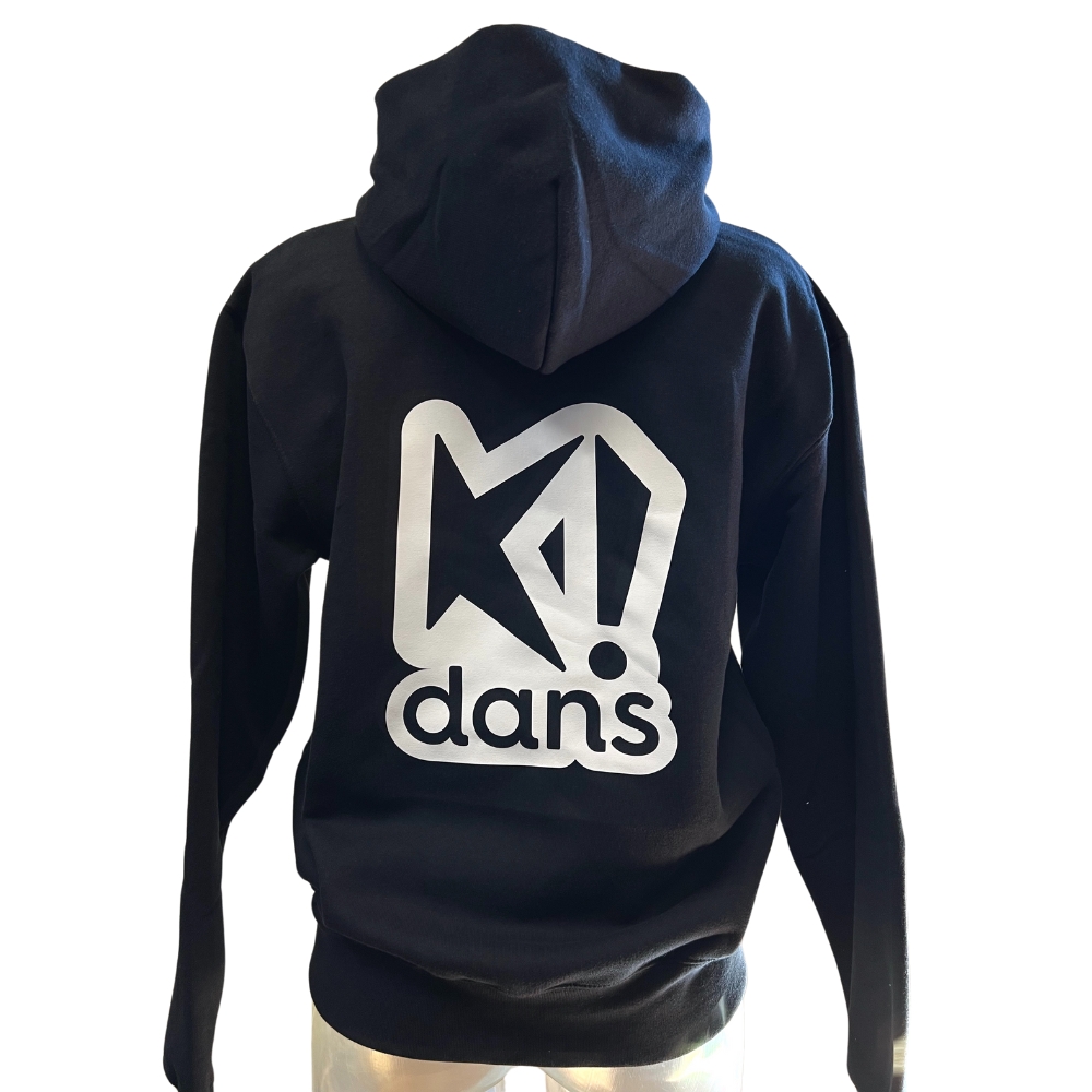 Volwassenen - Hoodie - K!dans - Zwart met witte print