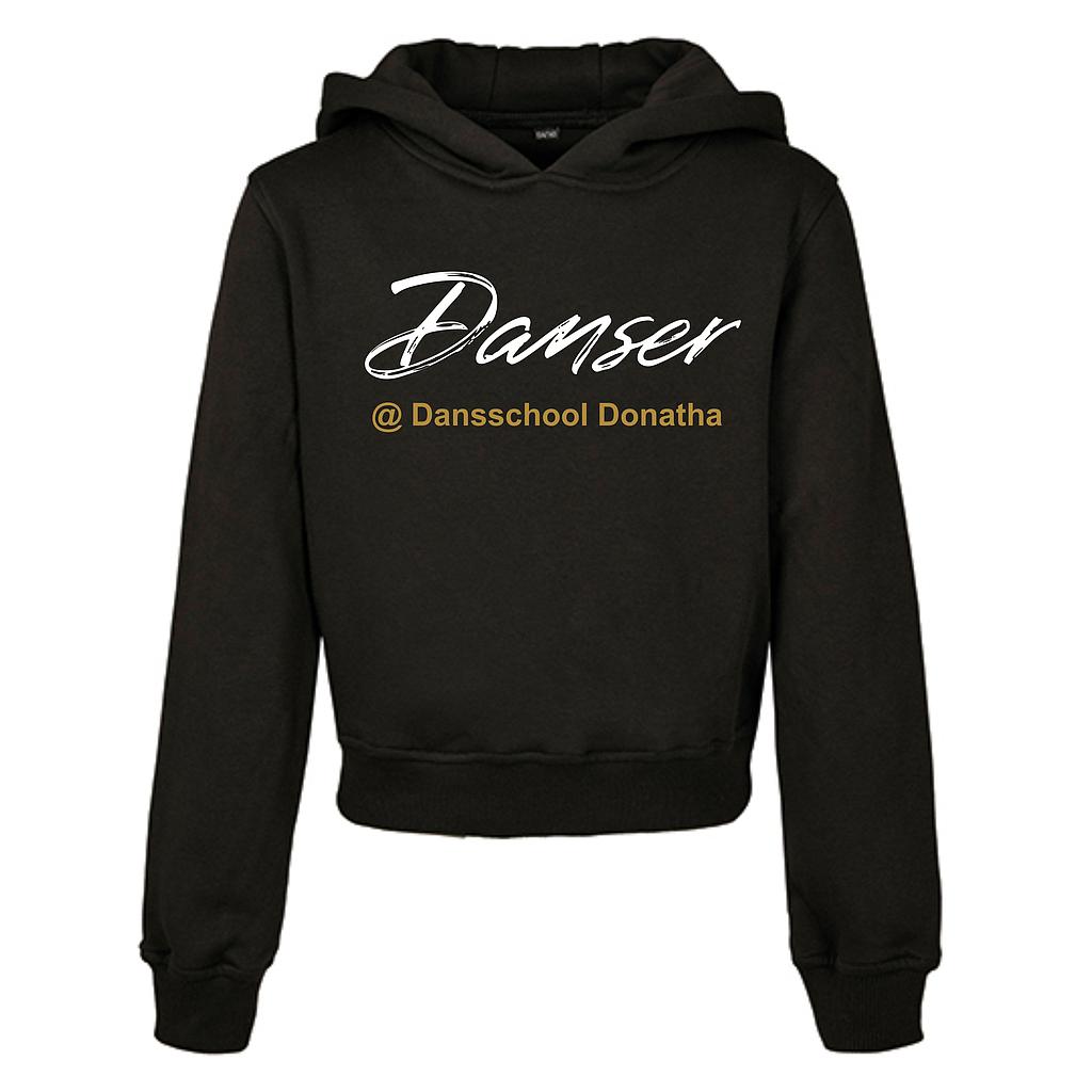 Cropped Hoodie - Donatha - Kids - Zwart