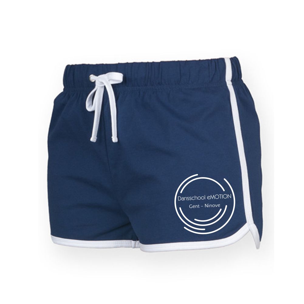 Retro shortje - eMotion - Dames - Blauw/Wit