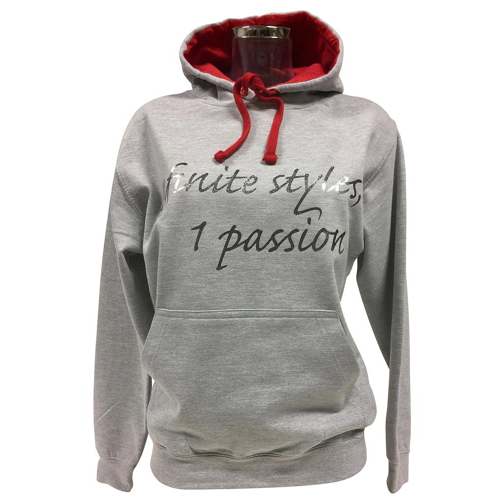 Hoodie - Izegemse Dansacademie - Volwassenen - Grijs/Rood