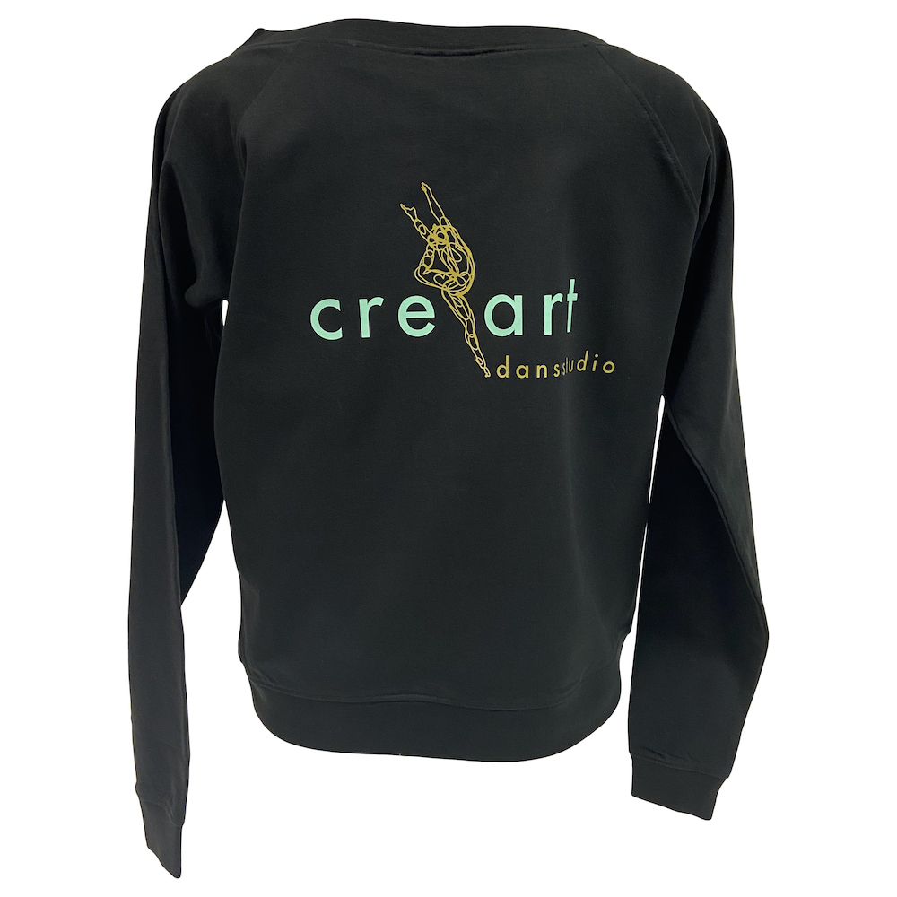 Sweater off-shoulder met naam - Dansstudio Creart - Dames - Zwart 