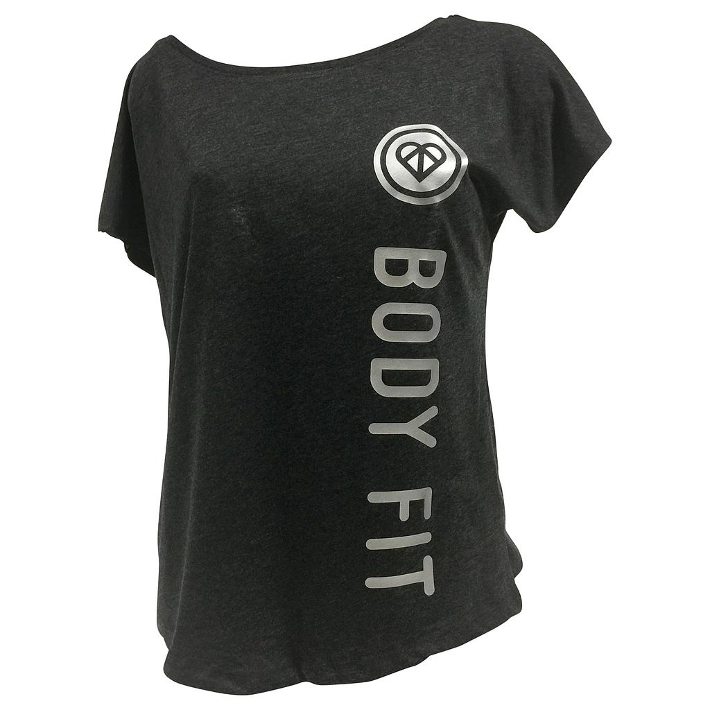 Losse t-shirt - Body Fit - Dames - Donkergrijs