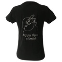 T-shirt - Happy Gym - Dames - Zwart