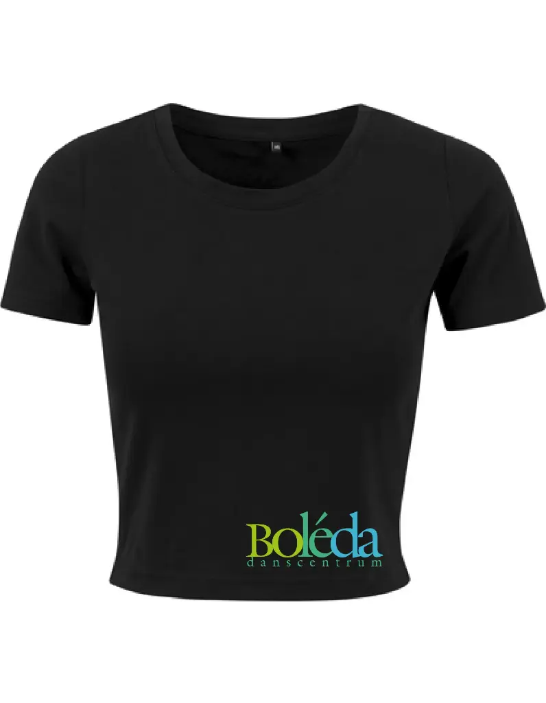Cropped T-shirt - Boleda - Dames - Zwart