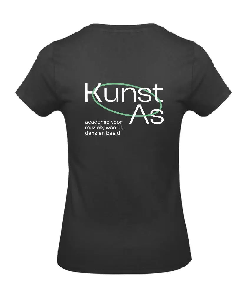 T-shirt - KunstAs - Dames - Zwart 