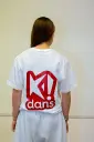 Volwassenen - T-shirt - K!dans - Wit met rode bedrukking