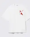 Volwassenen - T-shirt - K!dans - Wit met rode bedrukking