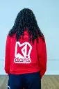 Volwassenen - Hoodie - K!dans - Rood met witte bedrukking