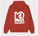 Volwassenen - Hoodie - K!dans - Rood met witte bedrukking