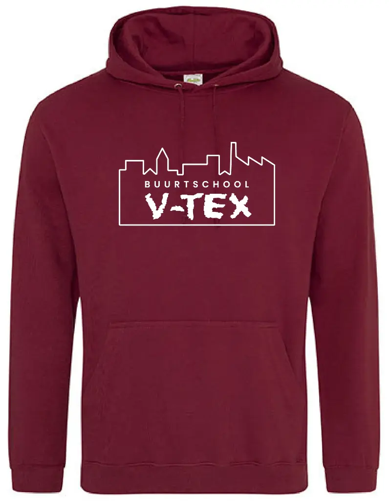 Volwassenen - Hoodie - V-TEX- BURGUNDY