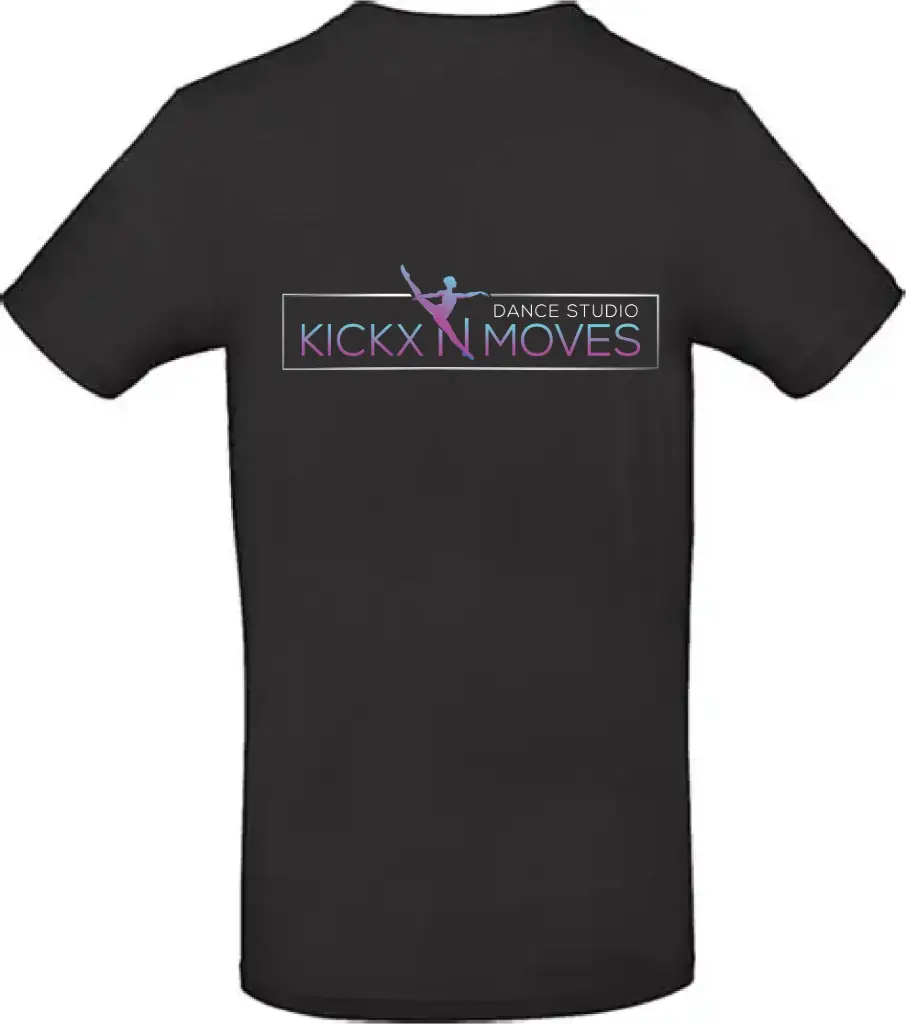 T-shirt - Kids - Kickx N Moves- Zwart - Multicolor logo