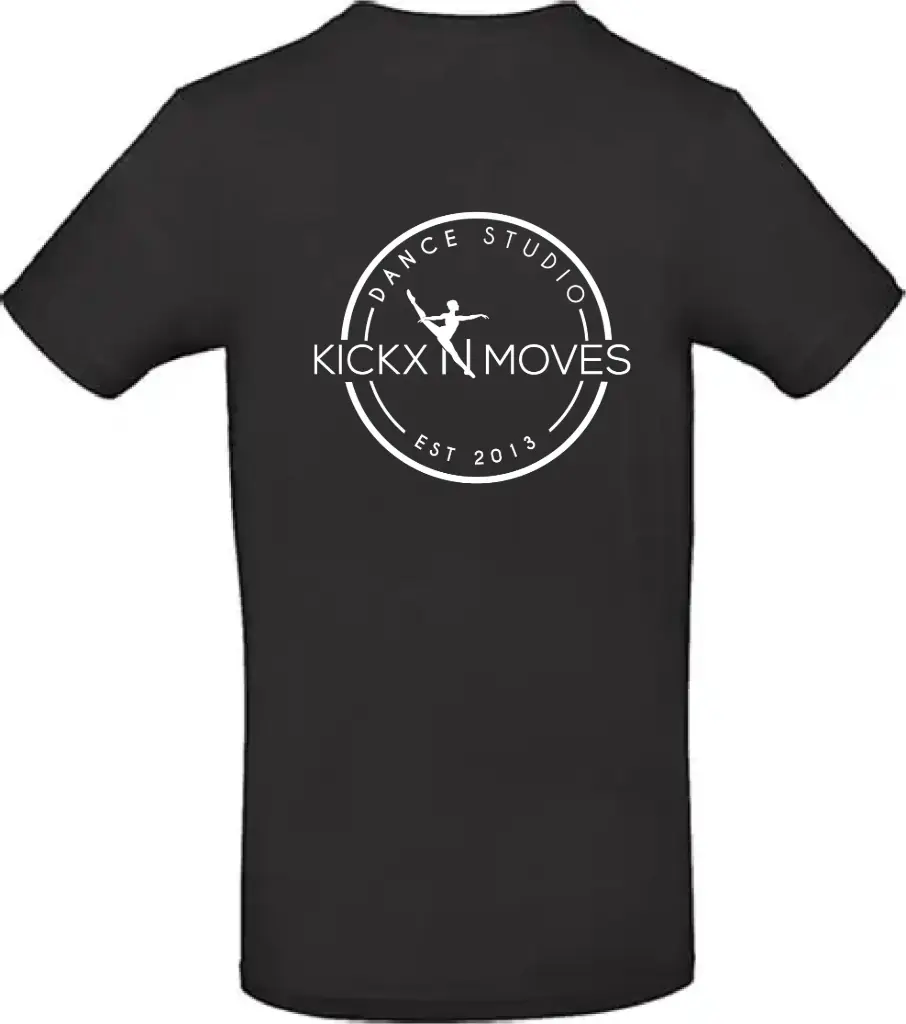 T-shirt - Kids - Kickx N Moves- Zwart - Wit logo