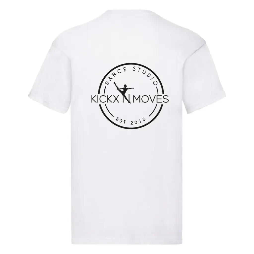 T-shirt - Volwassenen - Kickx N Moves- Wit - Zwart logo