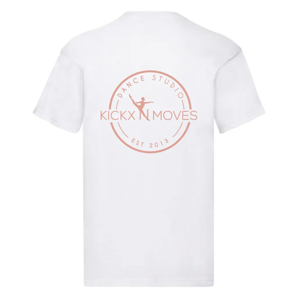 T-shirt - Volwassenen - Kickx N Moves- Wit - Rosegold logo
