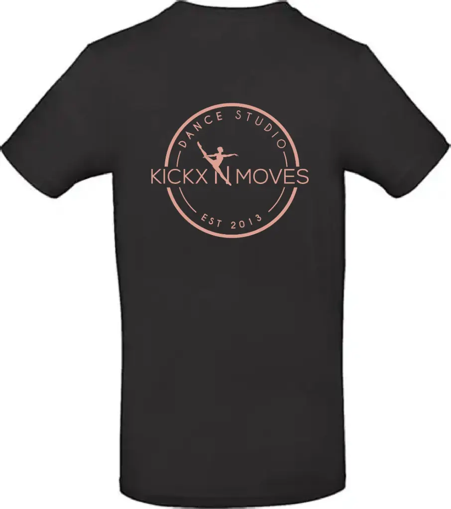 T-shirt - Volwassenen - Kickx N Moves- Zwart - Rosegold logo