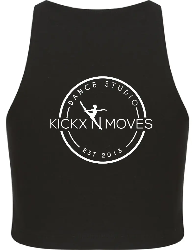 Croptop - Volwassenen - Kickx N Moves- Zwart - Wit logo
