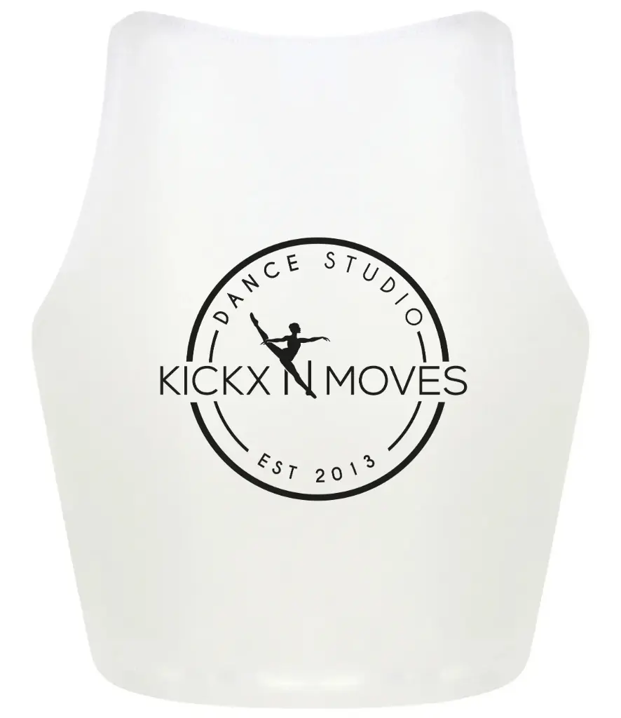 Croptop - Volwassenen - Kickx N Moves- Wit - Zwart logo