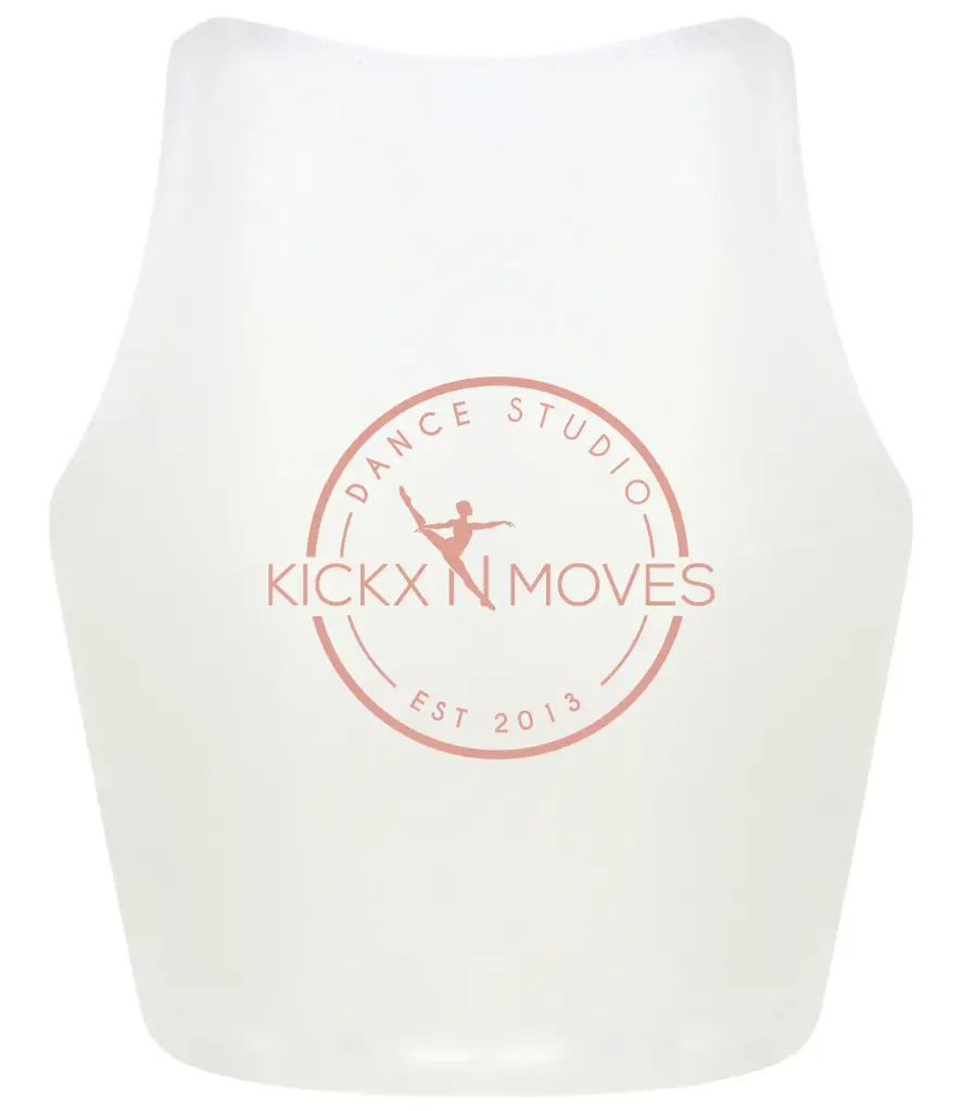 Croptop - Volwassenen - Kickx N Moves- Wit - Rosegold logo