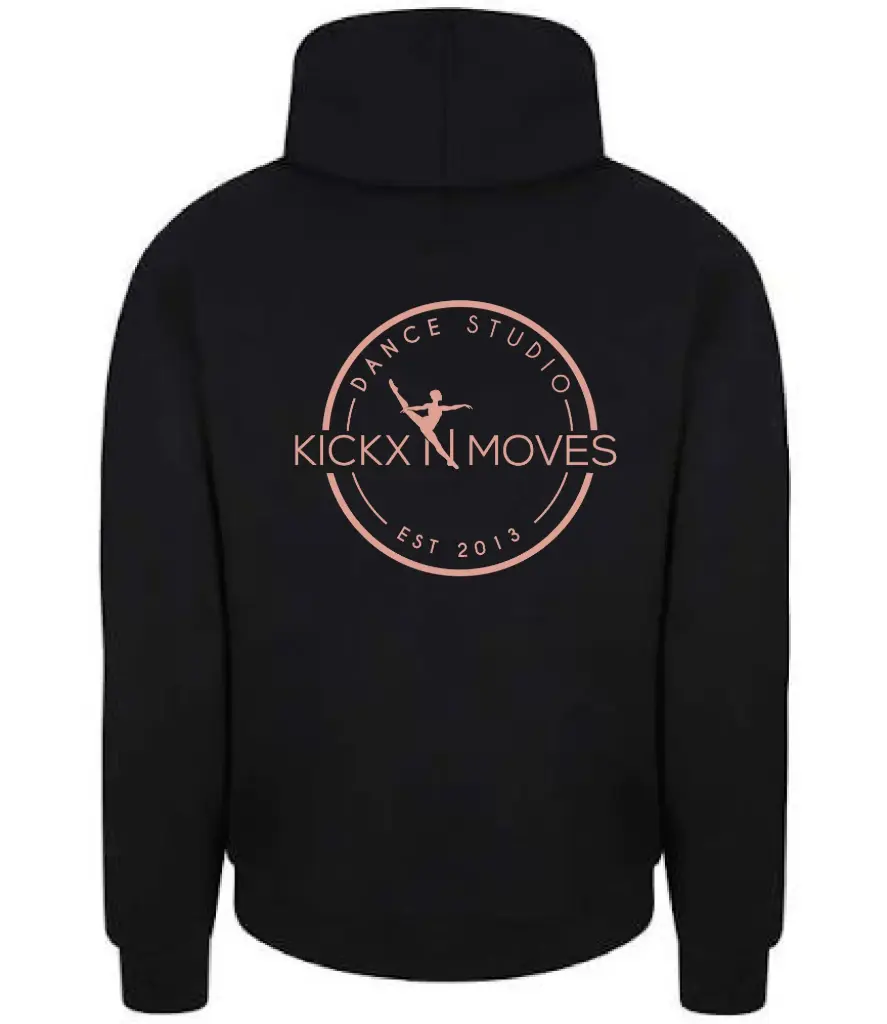 Hoodie - Kids - Kickx N Moves- Zwart - Rosegold logo