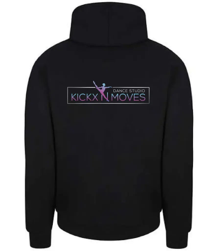Hoodie - Volwassenen - Kickx N Moves- Zwart - Multicolor logo