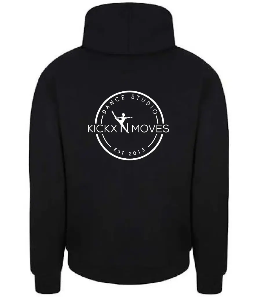 Hoodie - Volwassenen - Kickx N Moves- Zwart - Wit logo