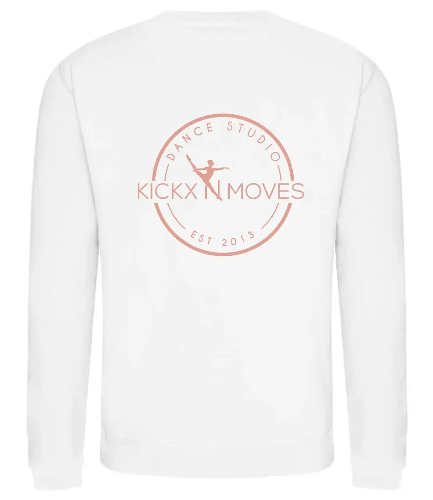 Sweater - Kids - Kickx N Moves- Wit - Rosegold logo