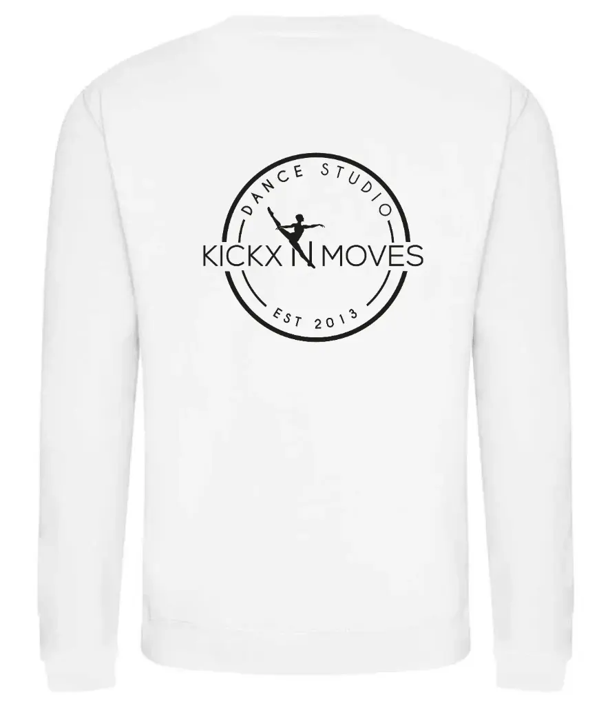Sweater - Kids - Kickx N Moves- Wit - Zwart logo