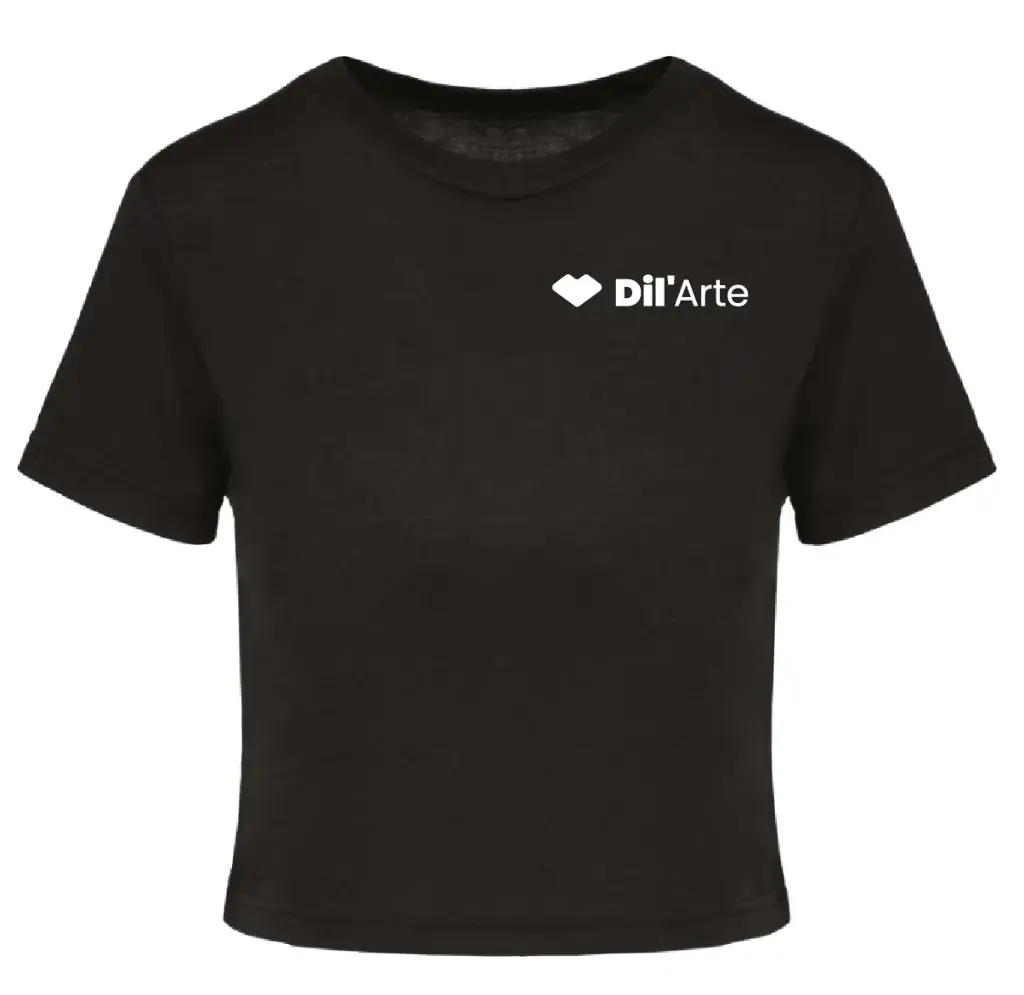 Cropped T-shirt- Dil'Arte - Volwassenen - Zwart