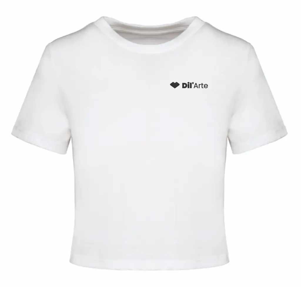 Cropped T-shirt- Dil'Arte - Volwassenen - Wit