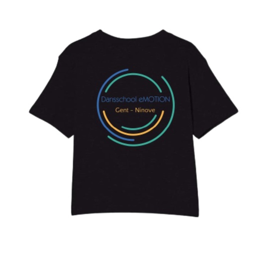 Cropped T'shirt - eMotion - Kids - Zwart