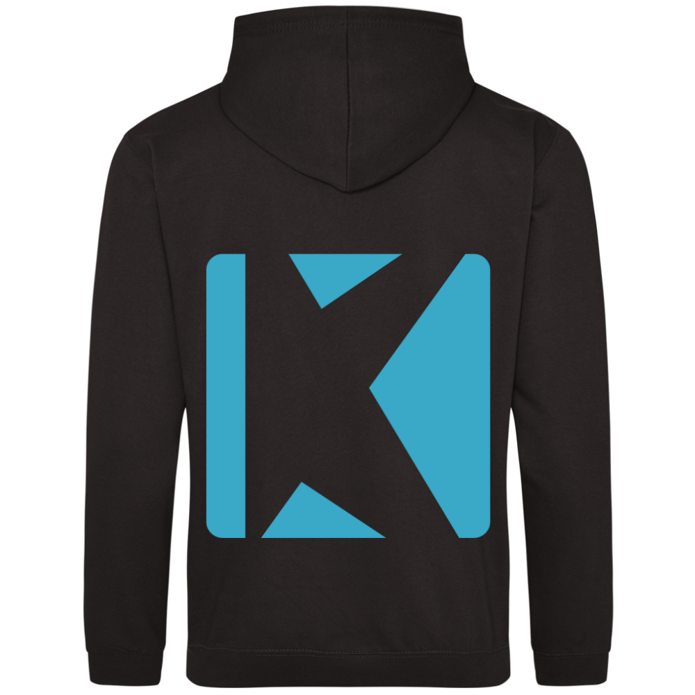 Hoodie - K!dans - Volwassenen - Zwart met blauwe print