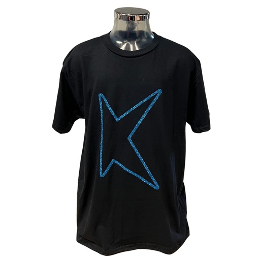 Kids - T-shirt - K!dans - Zwart met glitter blauwe K