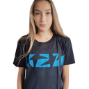 T-shirt - K!dans - Kids - Zwart met 4 K glitter blauw