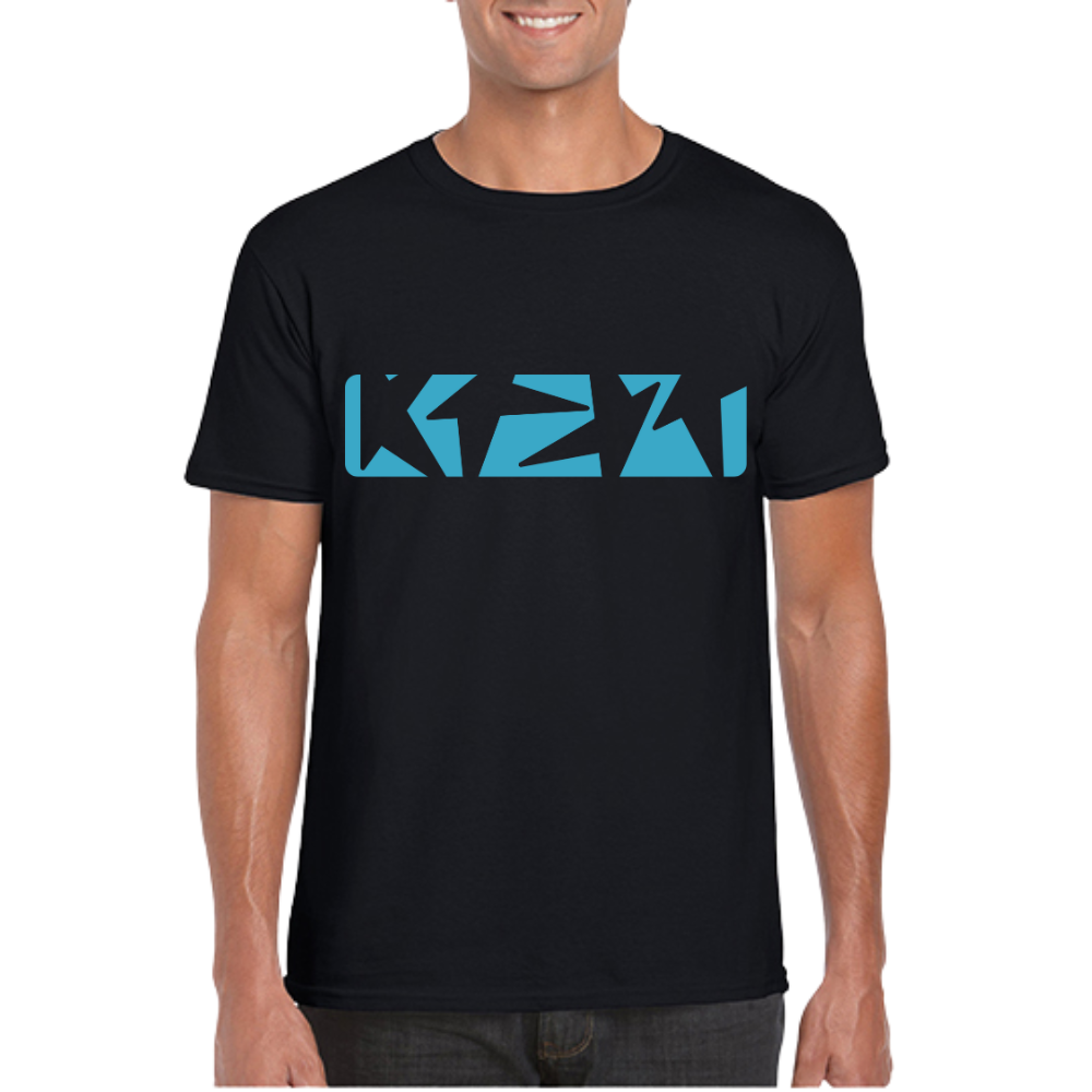 T-shirt - K!dans - Volwassenen - Zwart met 4 K mat blauw