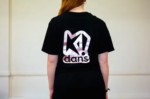 Volwassenen - T-shirt - K!dans - Zwart met K!Dans Rosé goud