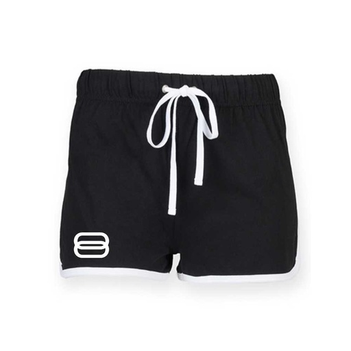 Retro shortje - Ocho - Dames - Zwart/Wit