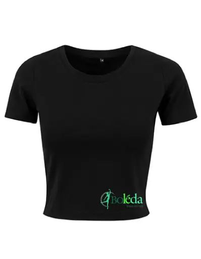 Cropped T-shirt - Boleda - Dames - Zwart
