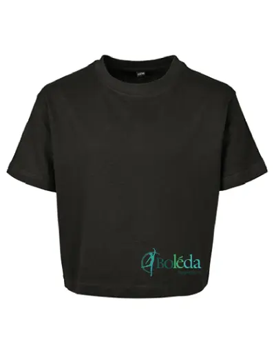 Cropped T-shirt - Boleda - Meisjes - Zwart