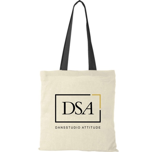 [DNSS-DSA-T-NT110N+attitude-natural/zwart] Katoenen tas - Dansstudio Attitude