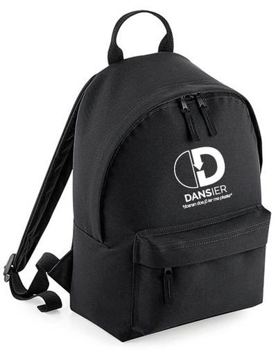 [DNSS-DSIER-T-BG125S+dansierlogo+spreukWI-ZW] Rugzak - Dansier - Kids - Zwart
