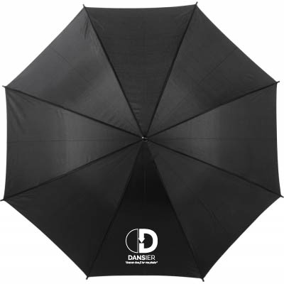 [DNSS-DSIER-A-SC80+dansierlogo+spreukWI/ZW] Paraplu - Dansier - Zwart
