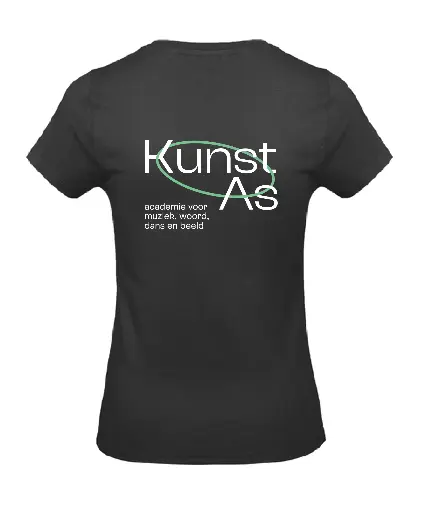 T-shirt - KunstAs - Dames - Zwart 