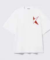 Volwassenen - T-shirt - K!dans - Wit met rode bedrukking