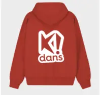 Volwassenen - Hoodie - K!dans - Rood met witte bedrukking