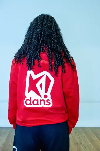 Volwassenen - Hoodie - K!dans - Rood met witte bedrukking